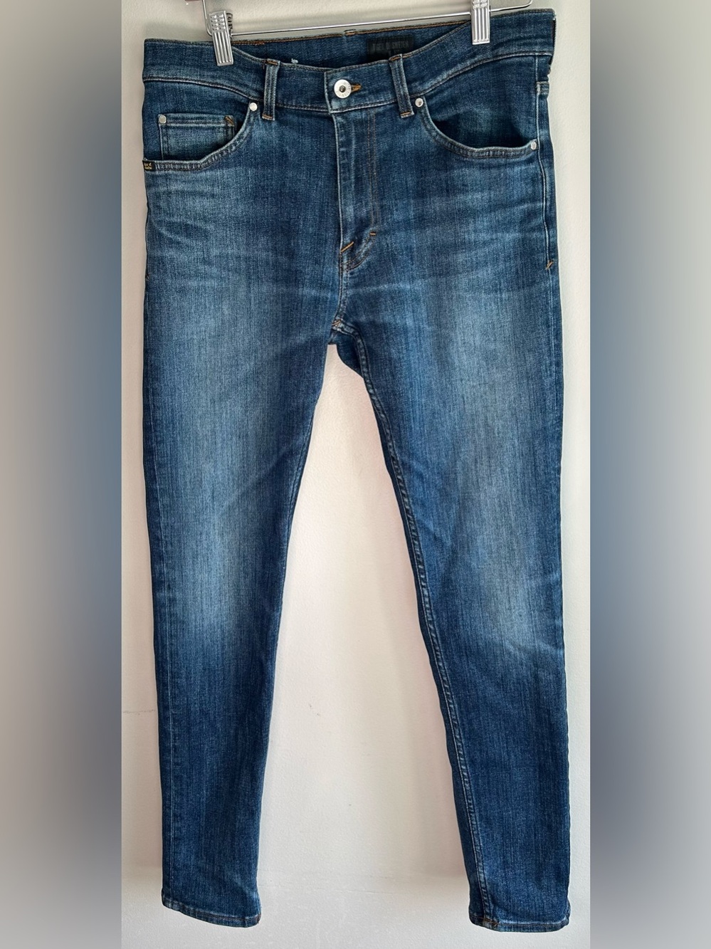 TIGER OF SWEDEN Evolve Jeans Men's 32X30 Slim Denim Blue Whiskers Zip Fly Italy